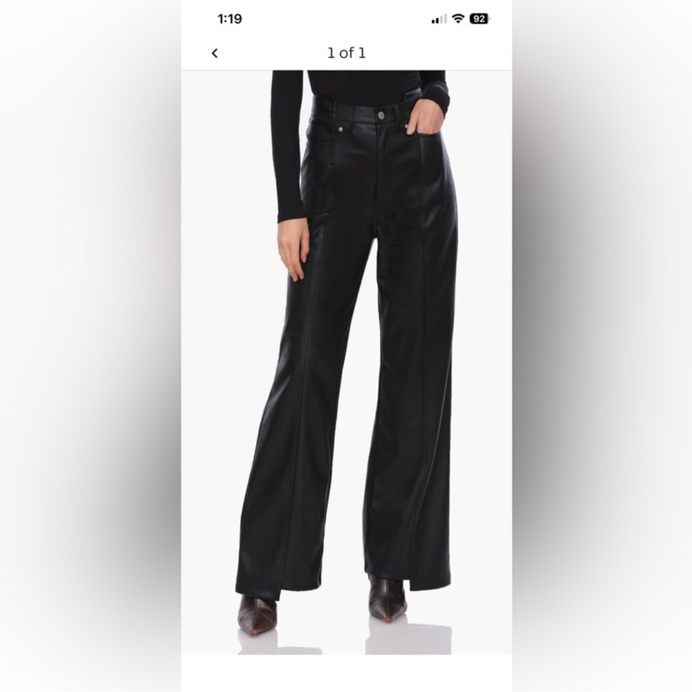 Avec Les Filles Black Faux Leather Pants